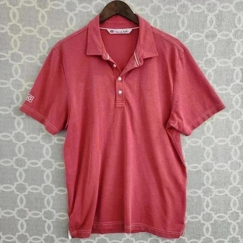 Travis Mathew Men's L Polo Golf shirt Pink